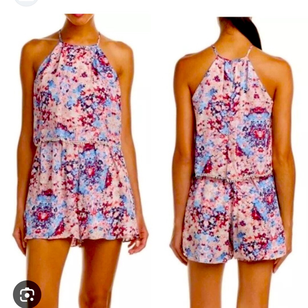 - Parker Catamaran Floral  Romper 100% Silk Size Small with pockets